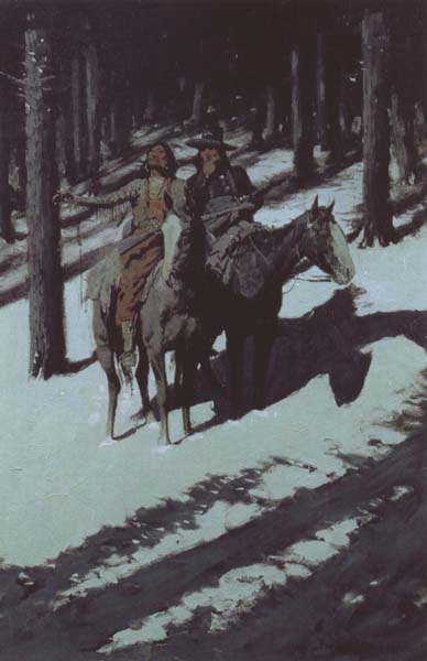 Frederic Remington Indian Scouts in the Moonlight (mk43)